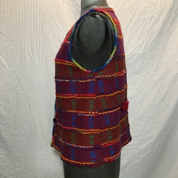 Gorgeous hand knit n Scotland wool multicolor vest - Picture 2 of 5